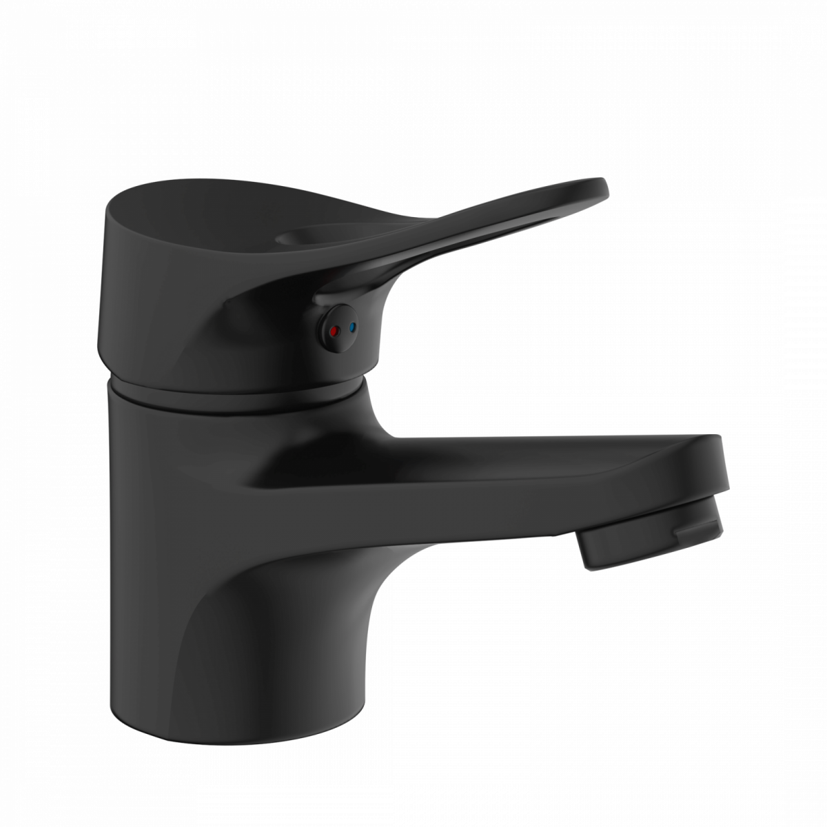 Waschtischarmatur VERONA, Badarmatur, Einhebelmischer mit Ablaufgarnitur, Schwarz matt