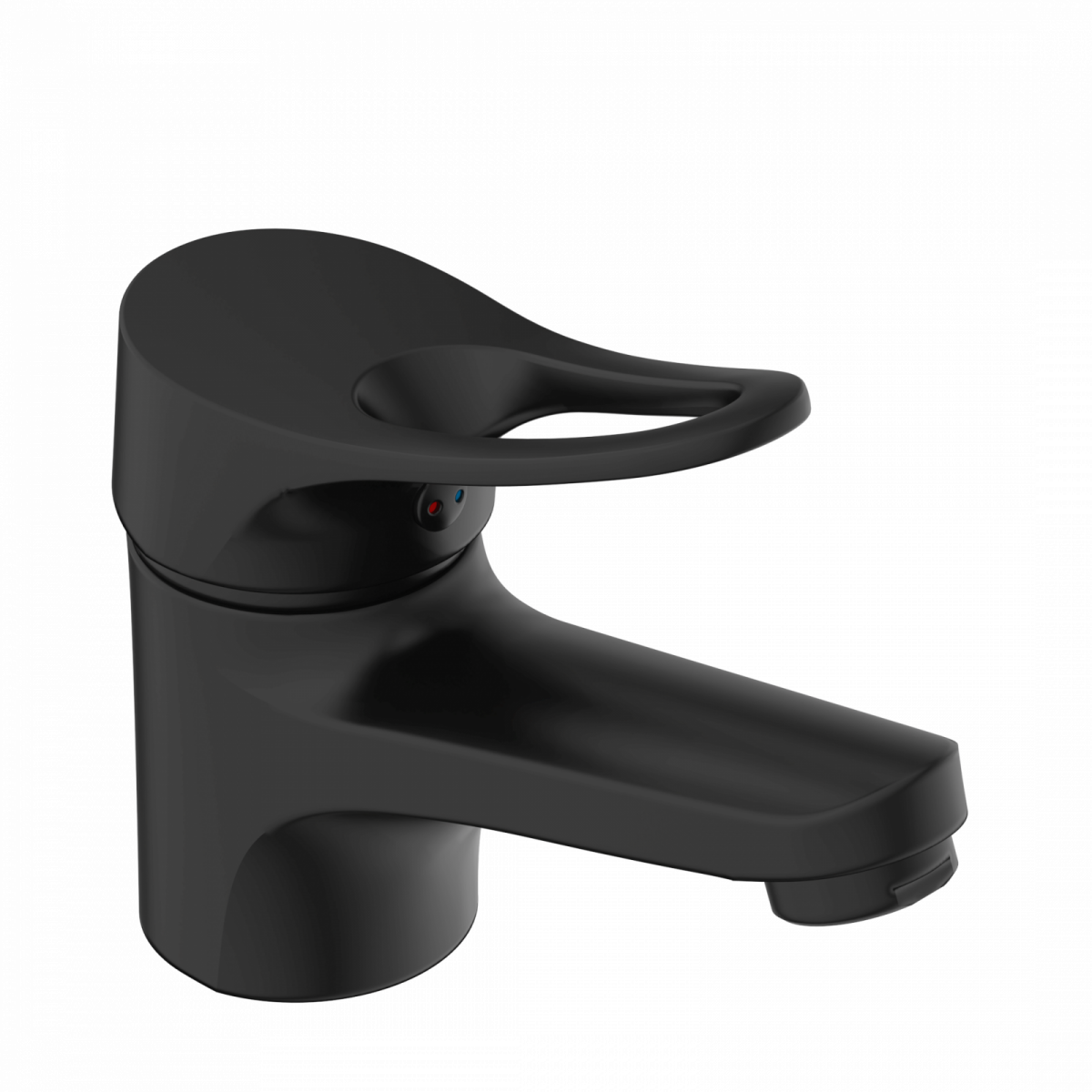 Waschtischarmatur VERONA, Badarmatur, Einhebelmischer mit Ablaufgarnitur, Schwarz matt