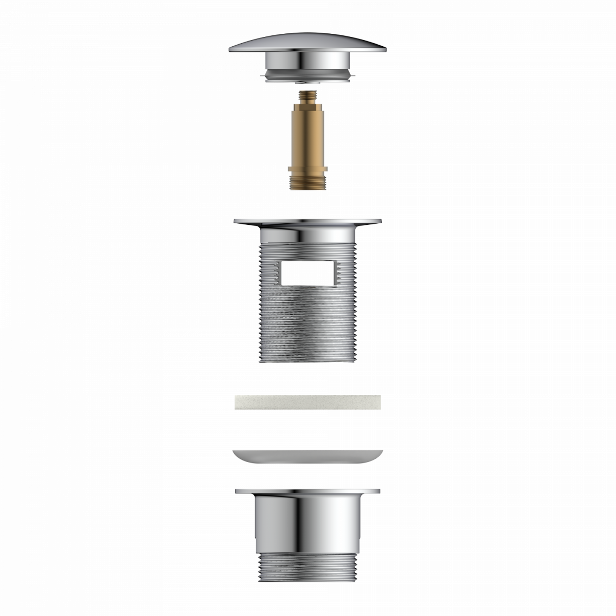 Ablaufventil DAV-1WK, Chrom,1 1/4\" x 65 mm"