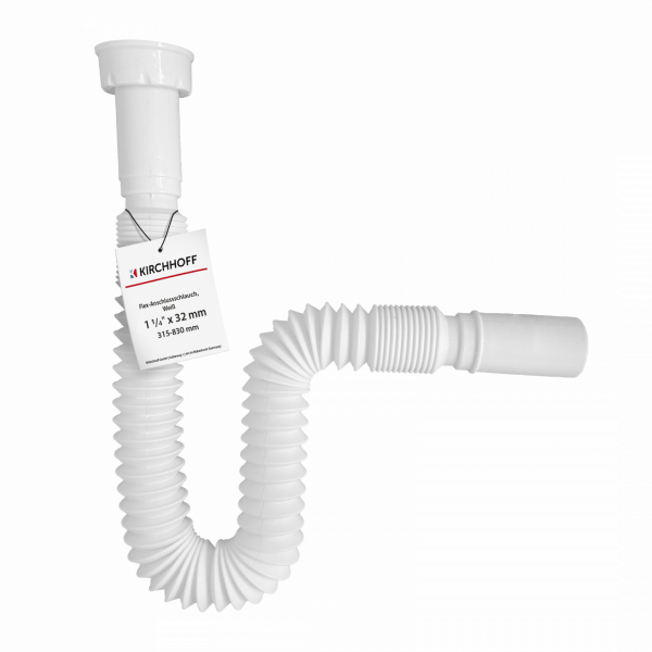 KS Flex-Röhrensiphon, Weiß, 1 1/4\" x 32 mm, Siphons, wasseranschluss"