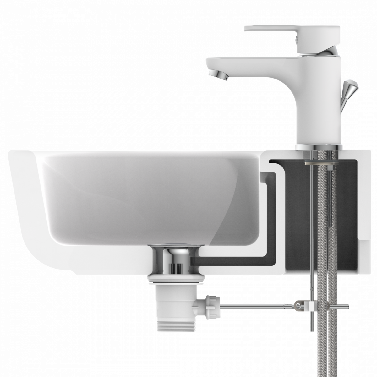 Waschbeckenarmatur DIZIANI, Chrom/Weiß
