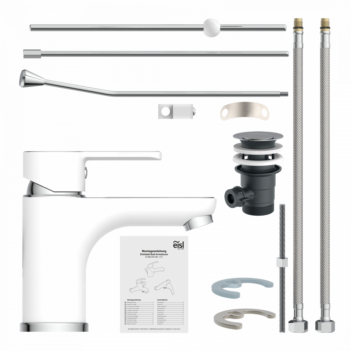 Waschbeckenarmatur DIZIANI, Chrom/Weiß