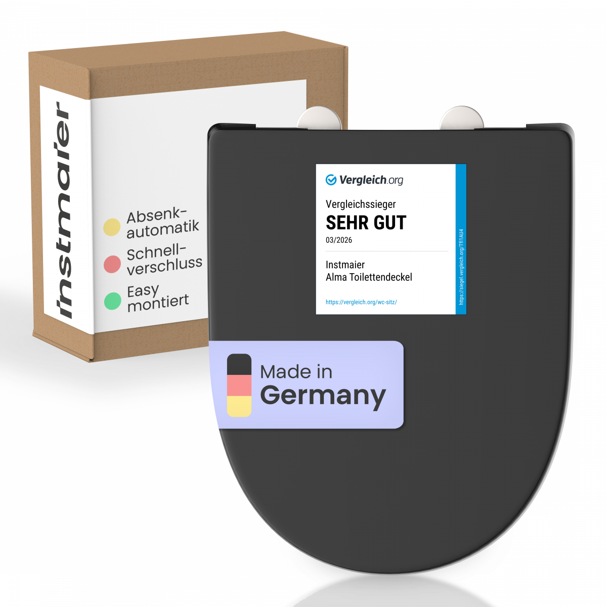 WC-Sitz Alma | Absenkautomatik & Schnellverschluss | instmaier