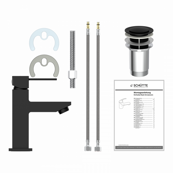 CALVINO Waschtischarmatur, Schwarz matt