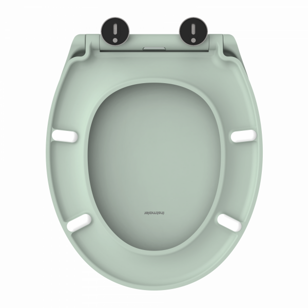 WC-Sitz Helma TÜV geprüft, in Salbei mit Absenkautomatik und Schnellverschluss, O-Form