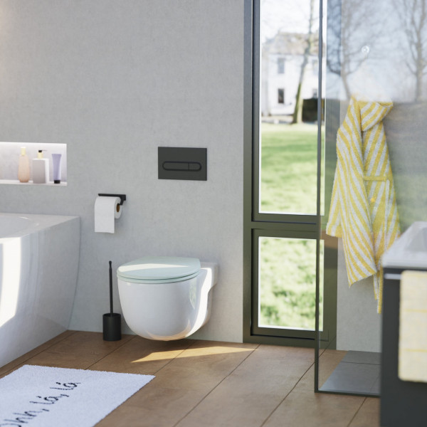 WC-Sitz Helma TÜV geprüft, in Salbei mit Absenkautomatik und Schnellverschluss, O-Form