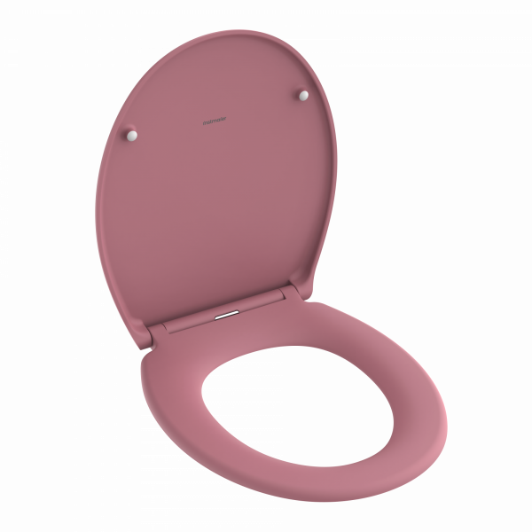 WC-Sitz Helma TÜV geprüft, in Koralle mit Absenkautomatik und Schnellverschluss, O-Form