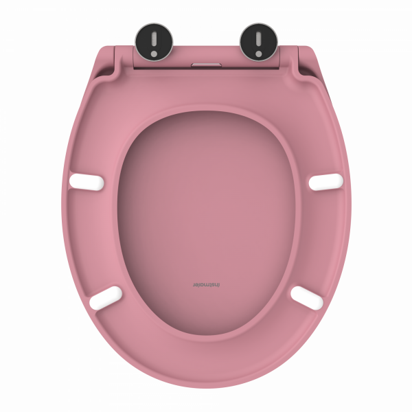 WC-Sitz Helma TÜV geprüft, in Koralle mit Absenkautomatik und Schnellverschluss, O-Form