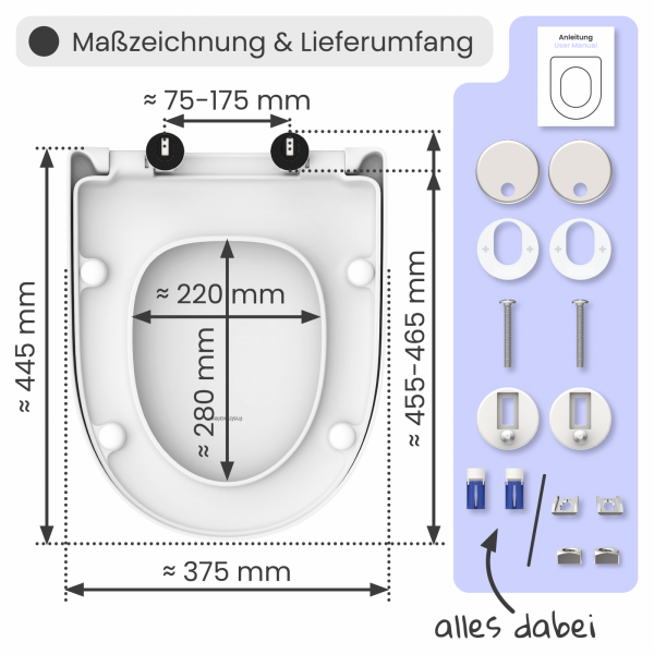 WC-Sitz Alma | Absenkautomatik & Schnellverschluss | instmaier