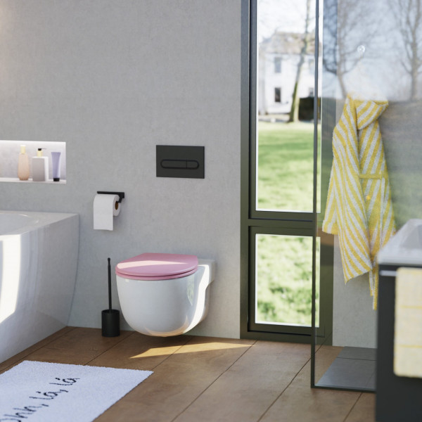 WC-Sitz Helma TÜV geprüft, in Koralle mit Absenkautomatik und Schnellverschluss, O-Form