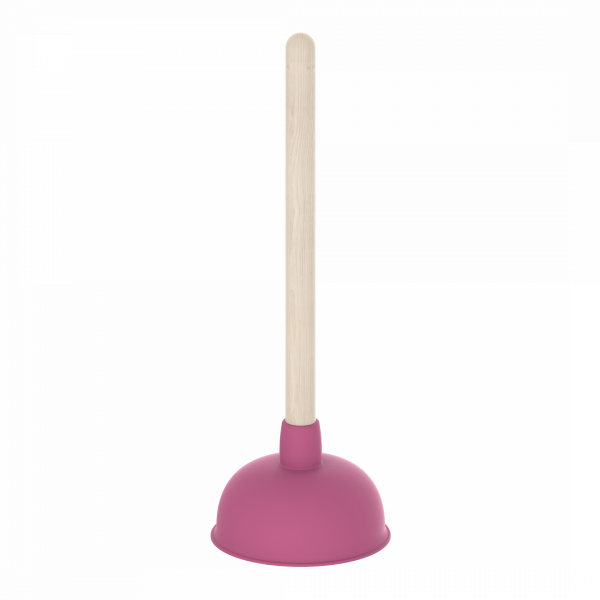 Saugglocke, Pömpel in Pink mit Holzgriff, Ø 140 mm