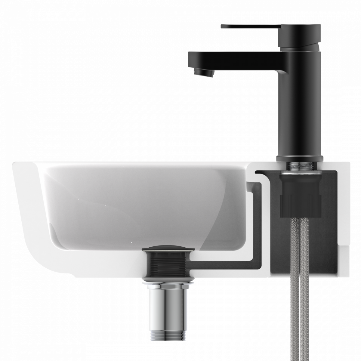 ELEPHANT Waschtischarmatur, Schwarz matt