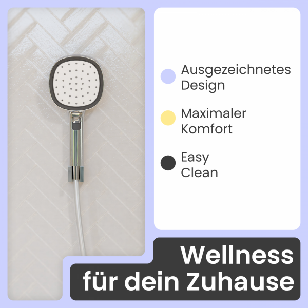 Duschbrause Set Cleo (Chrom, Weiß) | 2 Strahlarten | instmaier