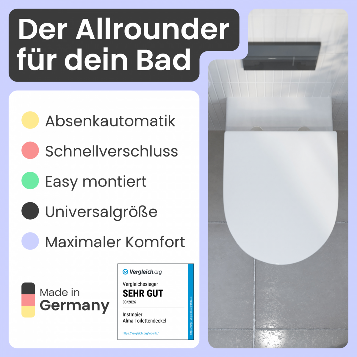 WC-Sitz Alma Slim | Absenkautomatik | instmaier