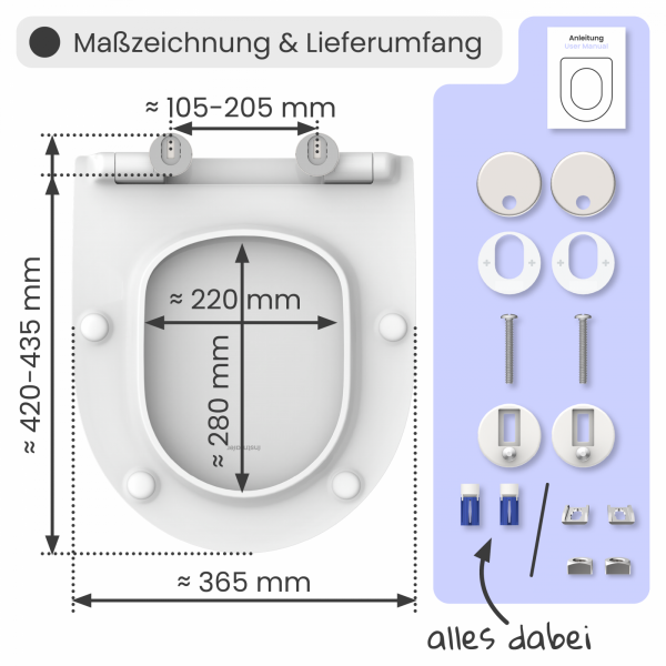 WC-Sitz Alma Slim | Absenkautomatik | instmaier