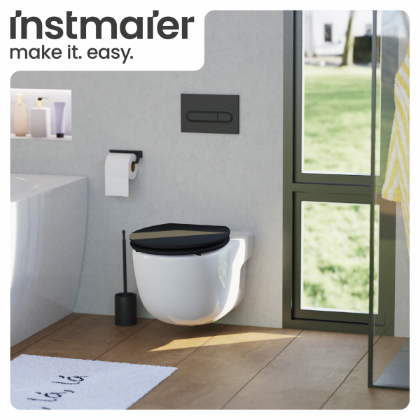 WC-Sitz Gaia aus MDF (Schwarz matt) | Absenkautomatik | instmaier