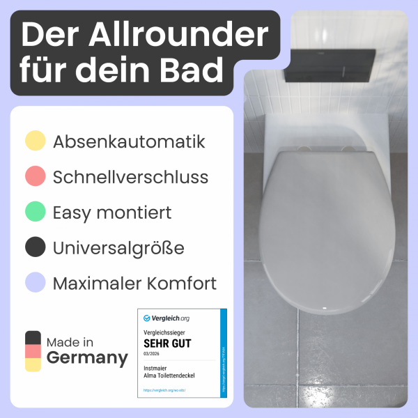 WC-Sitz Alma | Absenkautomatik & Schnellverschluss | instmaier