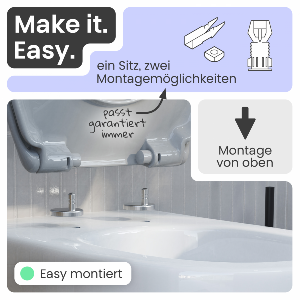 WC-Sitz Alma | Absenkautomatik & Schnellverschluss | instmaier