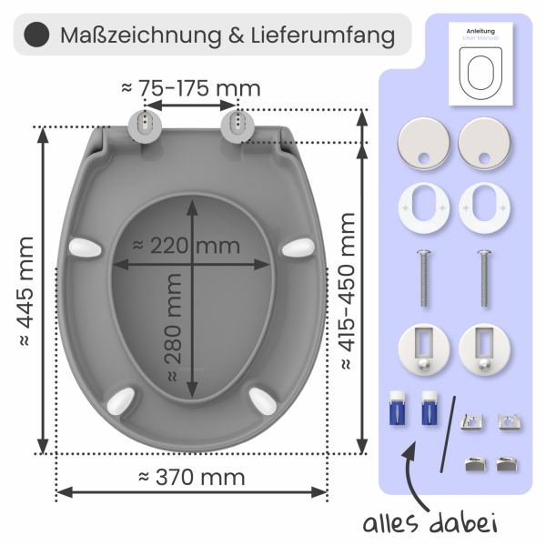 WC-Sitz Alma | Absenkautomatik & Schnellverschluss | instmaier
