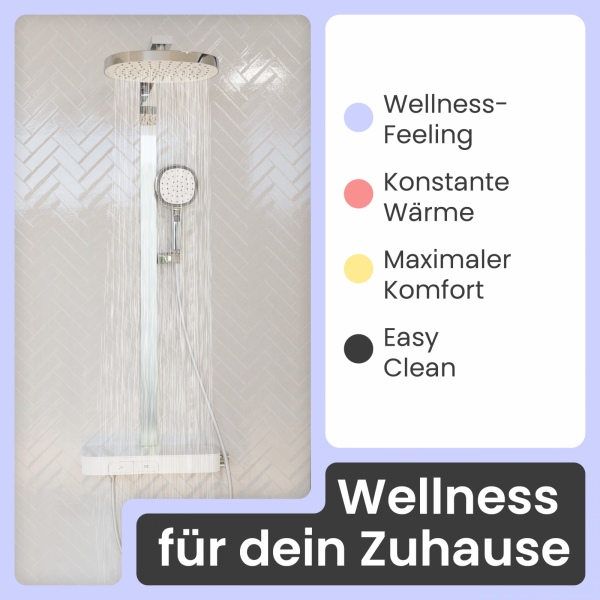 Regendusche Cleo | Thermostat & 2 Strahlarten | instmaier