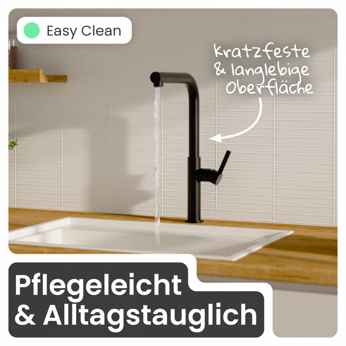 Küchenarmatur Cassia | Ausziehbar & 360° schwenkbar | instmaier