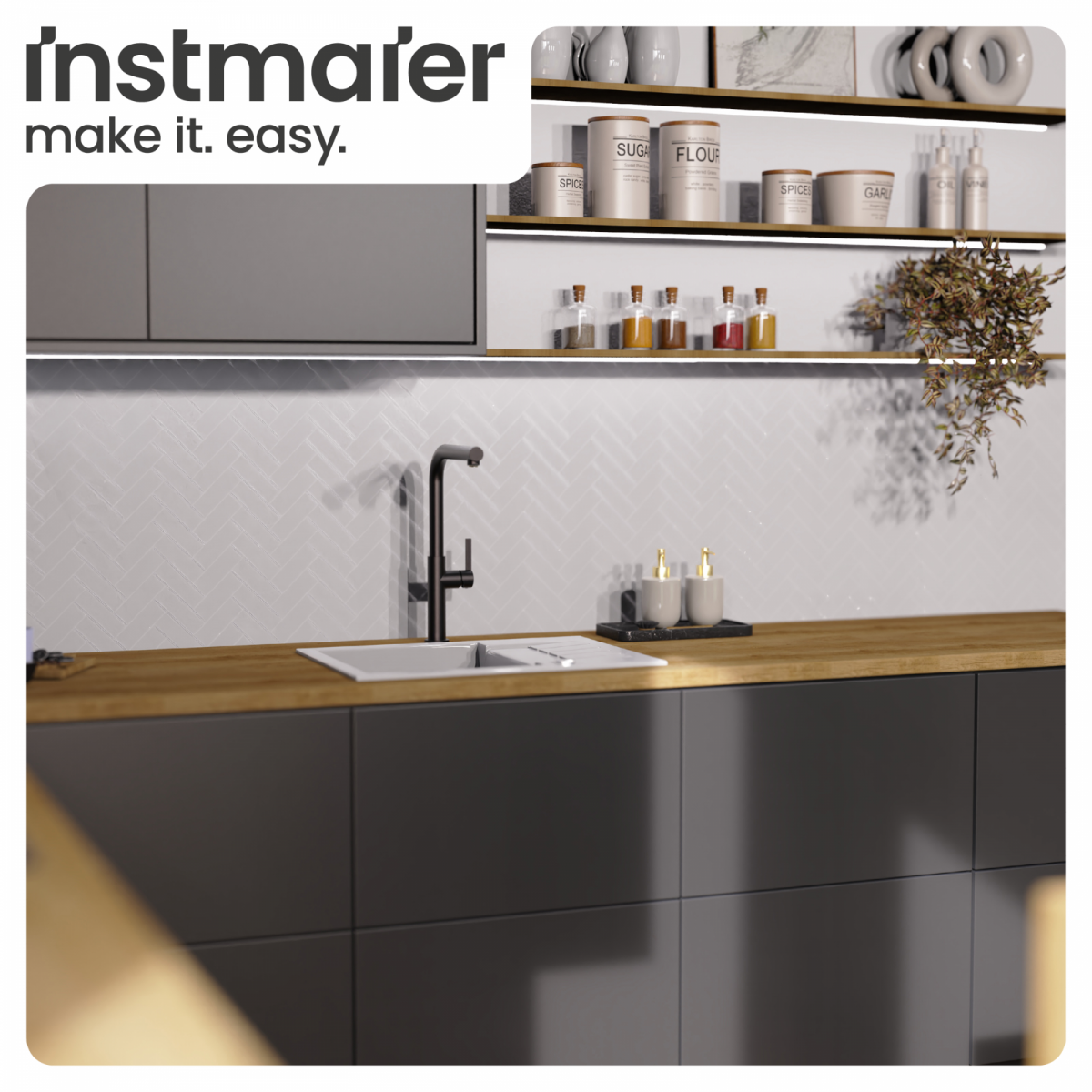 Küchenarmatur Cassia | Ausziehbar & 360° schwenkbar | instmaier