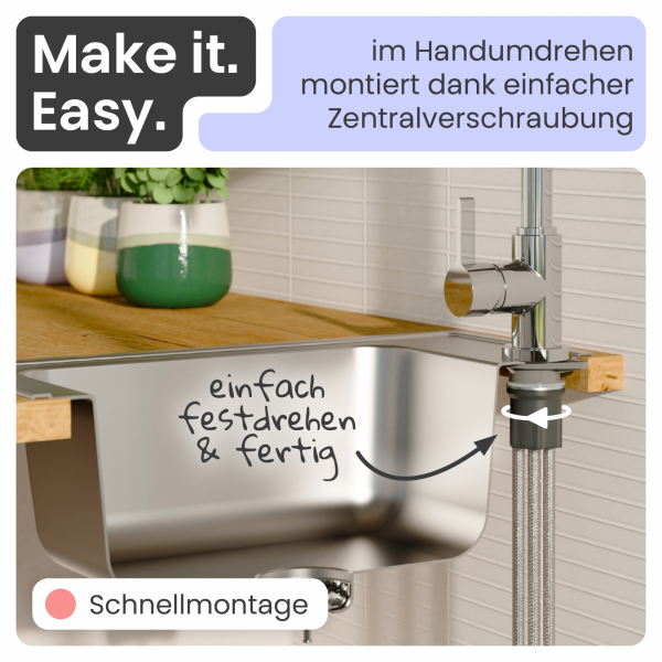 Küchenarmatur Leona | Verbrühschutz & 360° schwenkbar | instmaier
