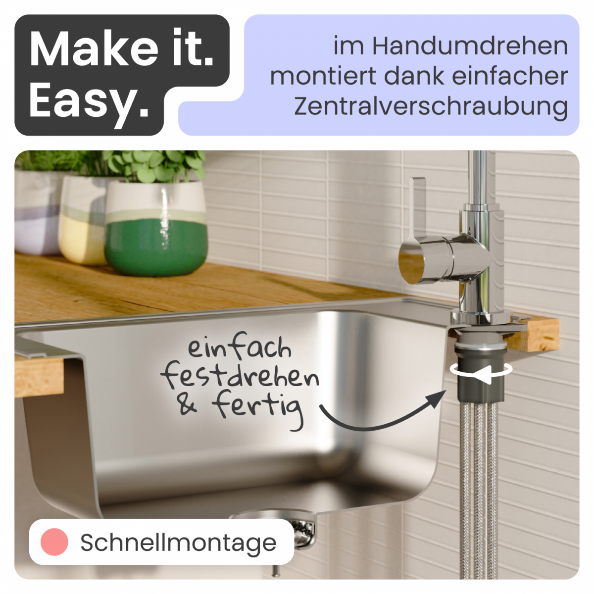 Küchenarmatur Leona | Verbrühschutz & 360° schwenkbar | instmaier