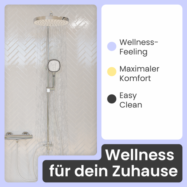 Regendusche Cleo (Chrom, Weiß) | 2 Strahlarten | instmaier