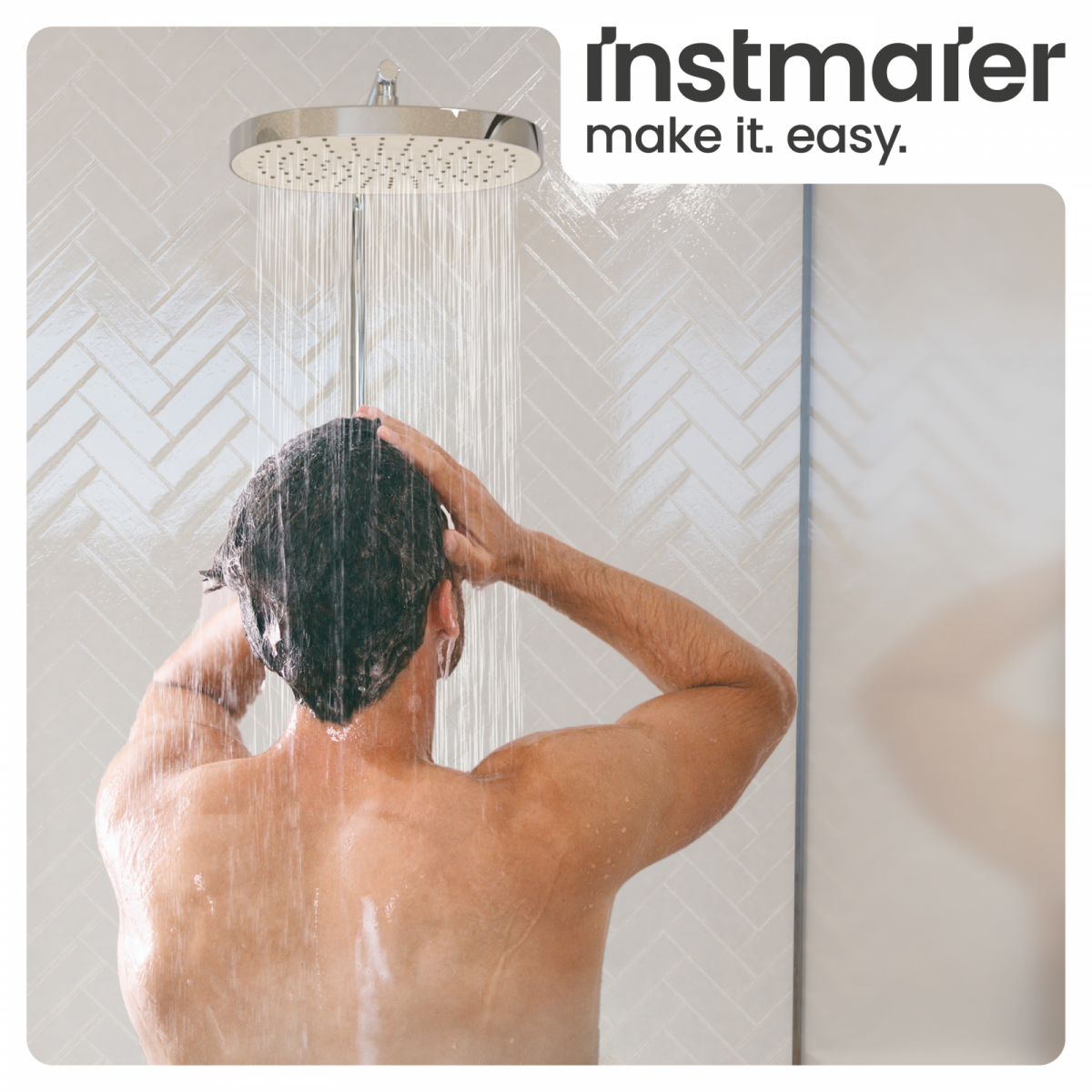 Regendusche Cleo (Chrom, Weiß) | 2 Strahlarten | instmaier