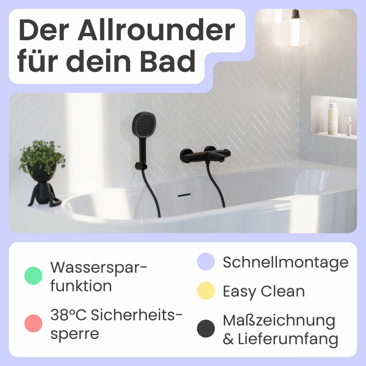 Badewannenarmatur Beatrice | Thermostatarmatur | instmaier