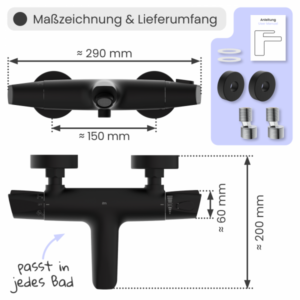 Badewannenarmatur Beatrice | Thermostatarmatur | instmaier