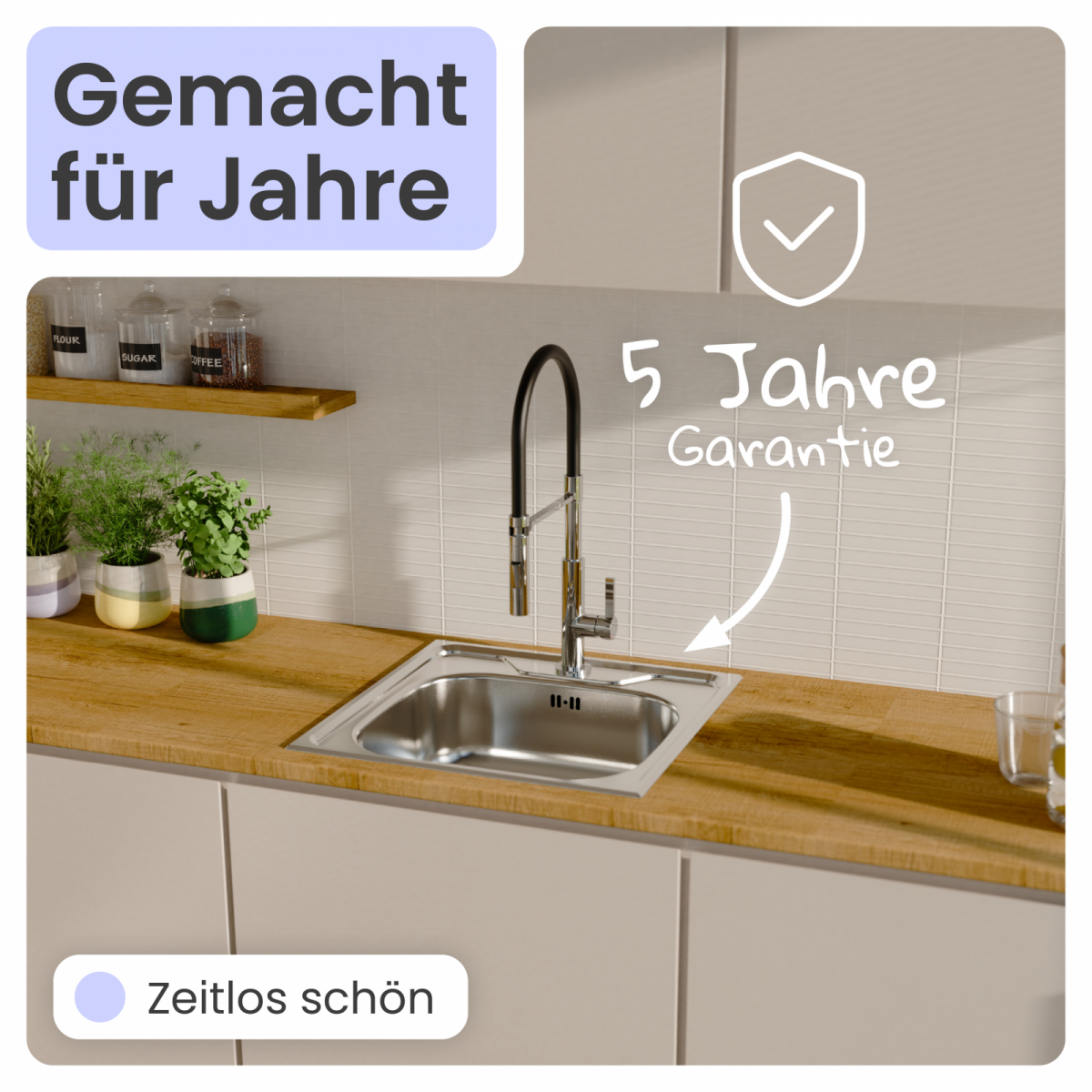 Edelstahlspüle Victoria eckig | instmaier