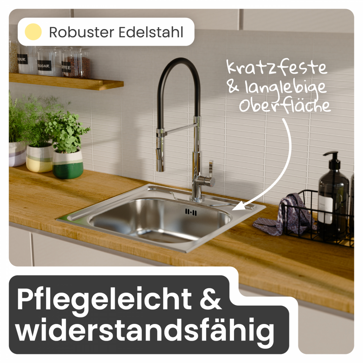 Edelstahlspüle Victoria eckig | instmaier