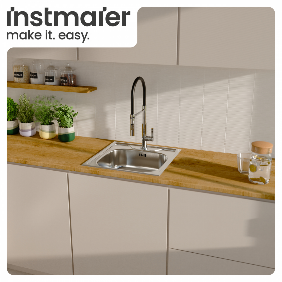 Edelstahlspüle Victoria eckig | instmaier