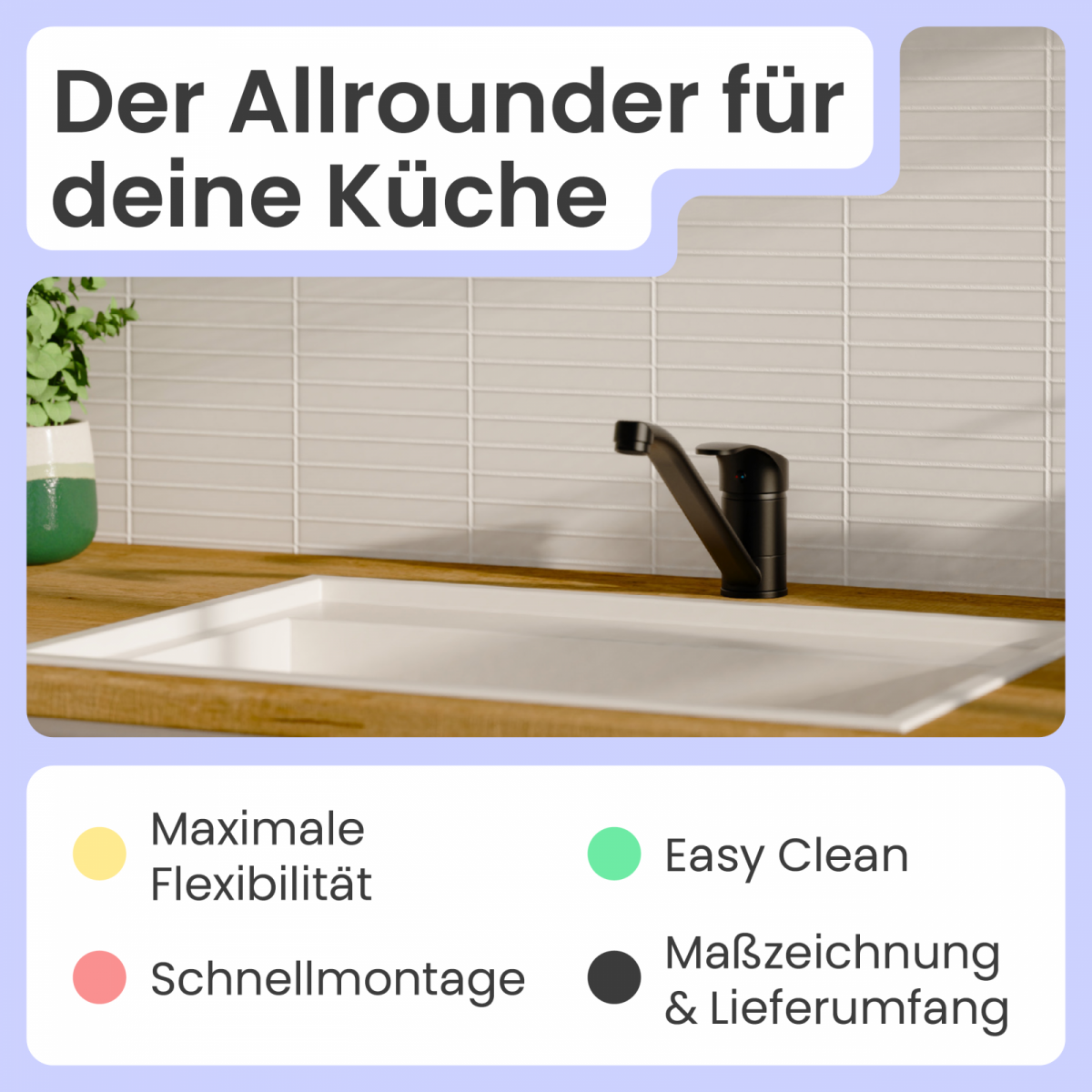 Küchenarmatur Vera in Schwarz | instmaier