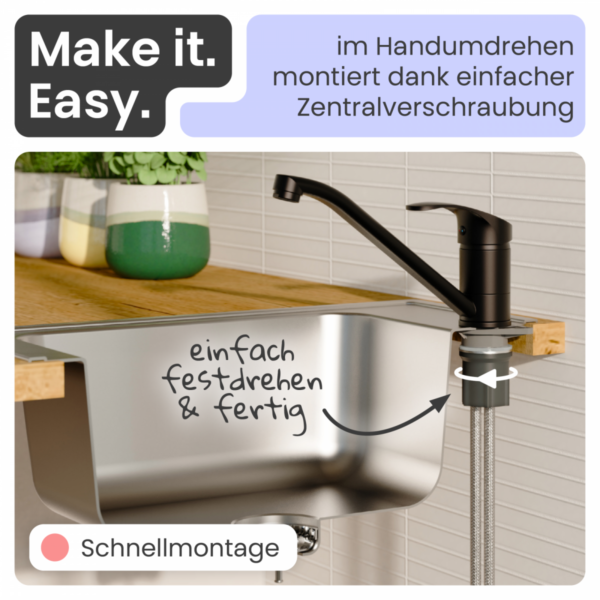 Küchenarmatur Vera in Schwarz | instmaier