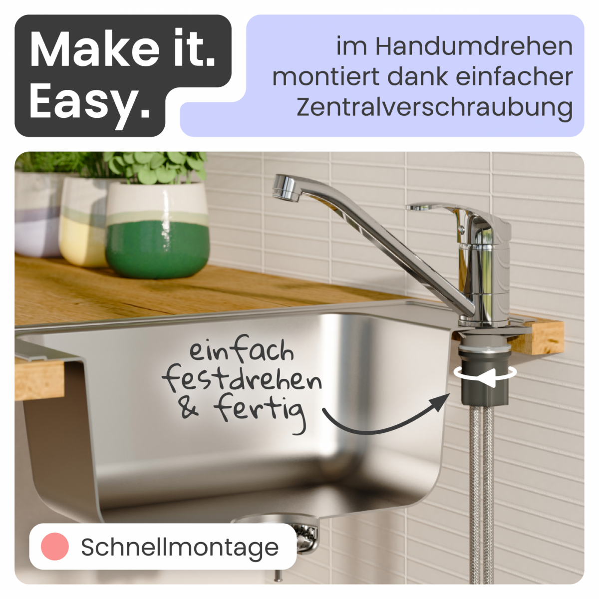Küchenarmatur Vera | Verbrühschutz & 360° schwenkbar | instmaier