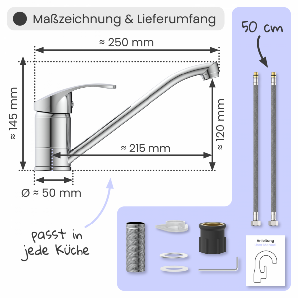 Küchenarmatur Vera | Verbrühschutz & 360° schwenkbar | instmaier