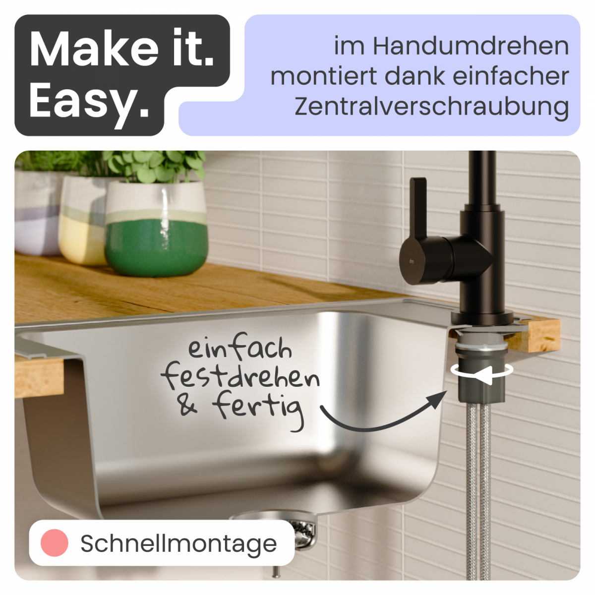 Küchenarmatur Leona | Verbrühschutz & 360° schwenkbar | instmaier