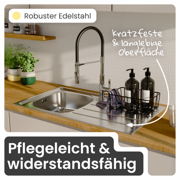 Edelstahlspüle Katharina mit Abtropffläche | instmaier