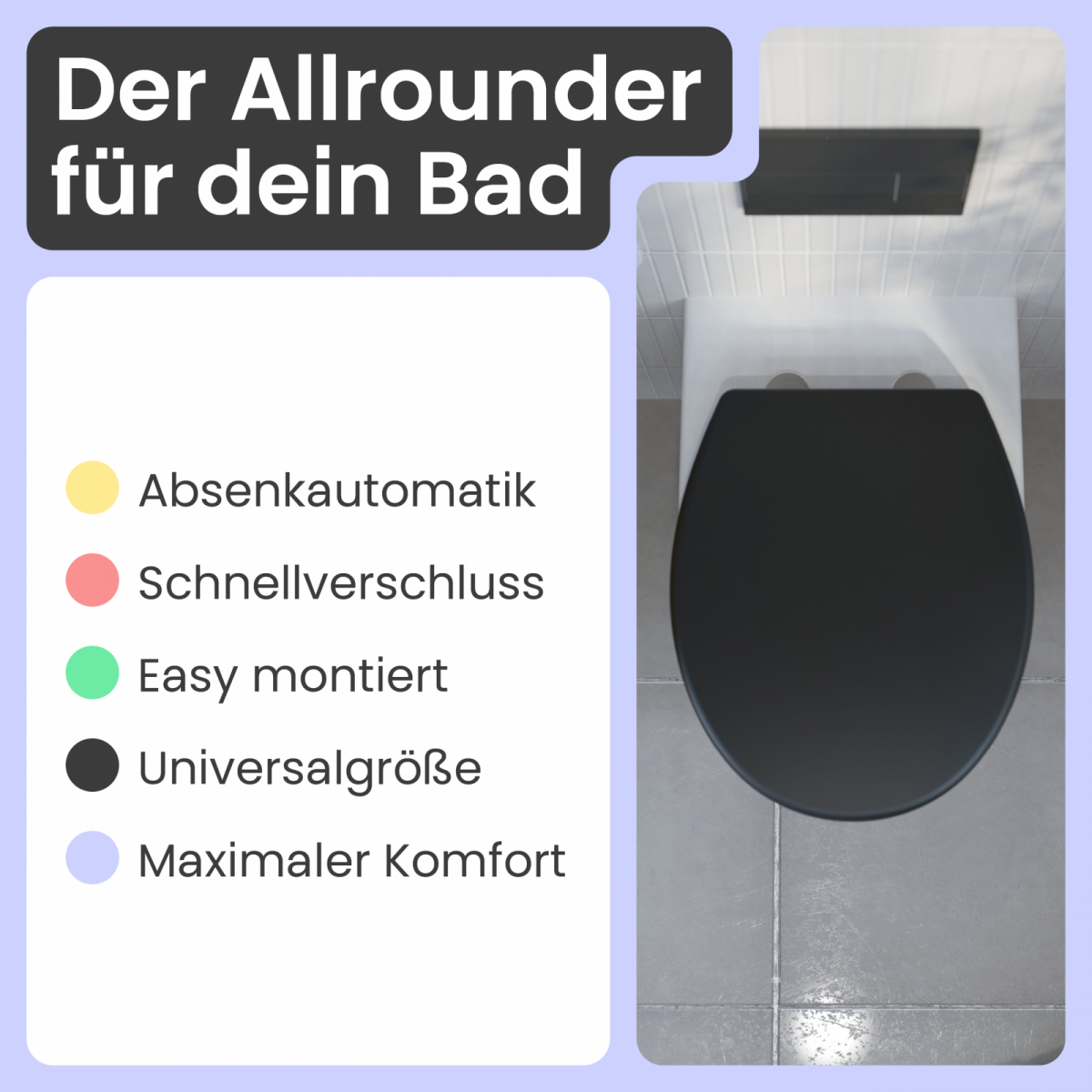 WC-Sitz Helma | Absenkautomatik & Schnellverschluss | instmaier
