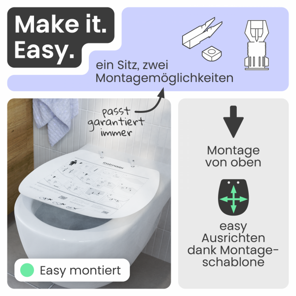 WC-Sitz Helma | Absenkautomatik & Schnellverschluss | instmaier