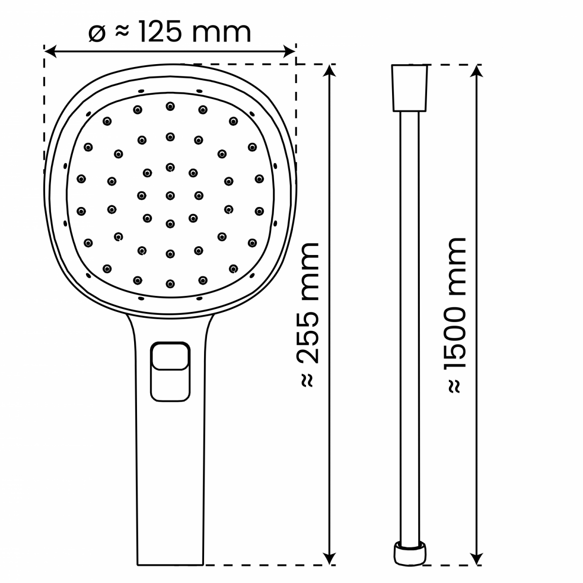 Duschbrause Set Cleo (Chrom, Indigo) | 2 Strahlarten | instmaier