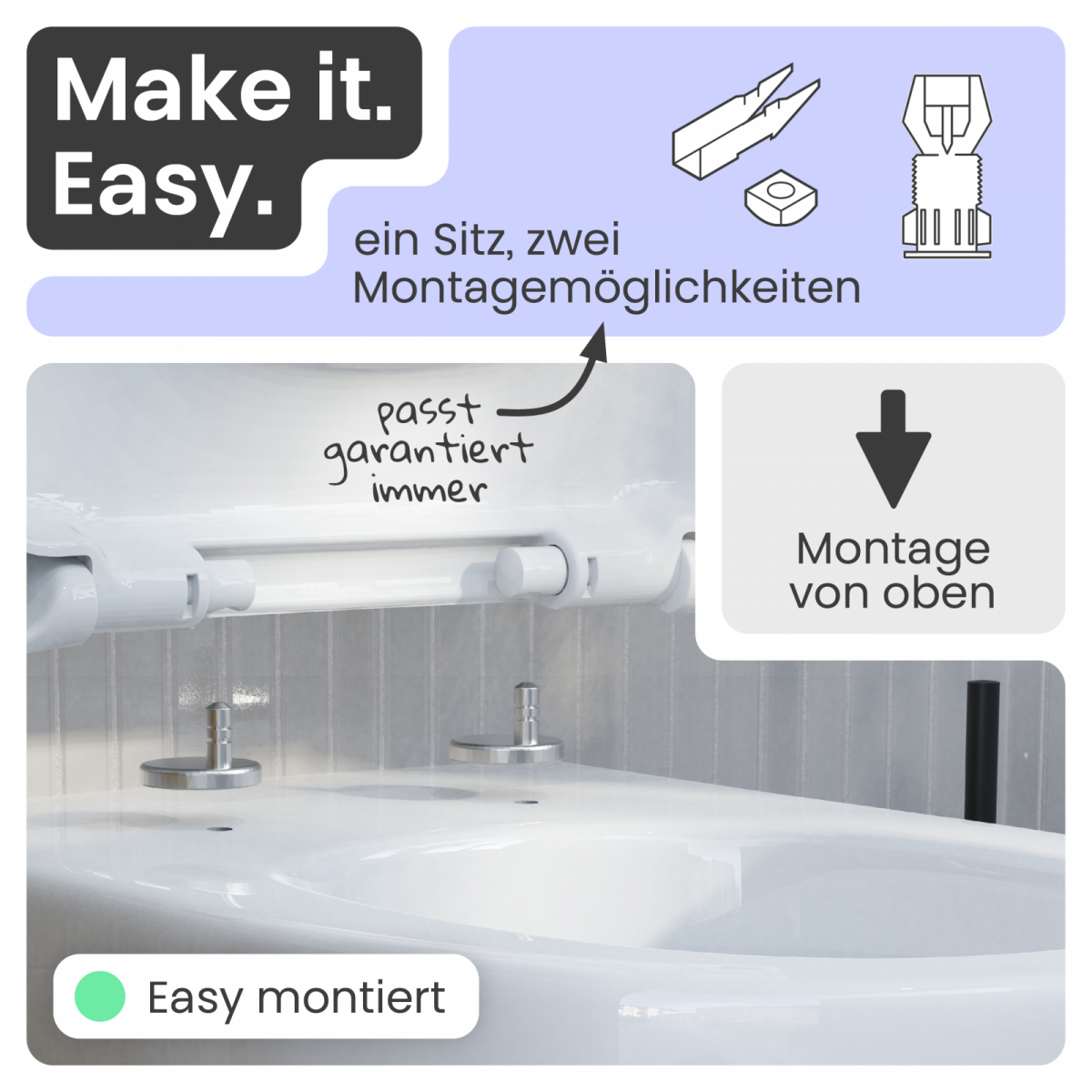 WC-Sitz Alma | Absenkautomatik & Schnellverschluss | instmaier