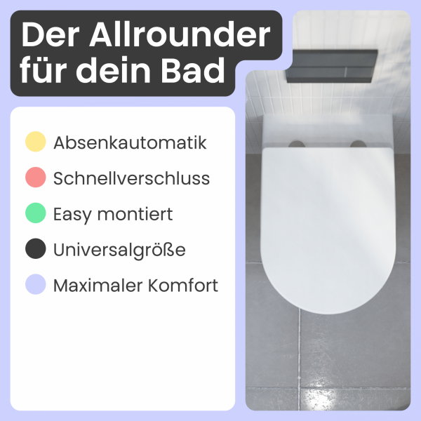 WC-Sitz Helma | Absenkautomatik & Schnellverschluss | instmaier