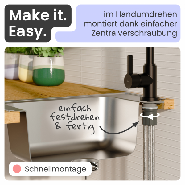 Küchenarmatur Leona | Verbrühschutz & 360° schwenkbar | instmaier