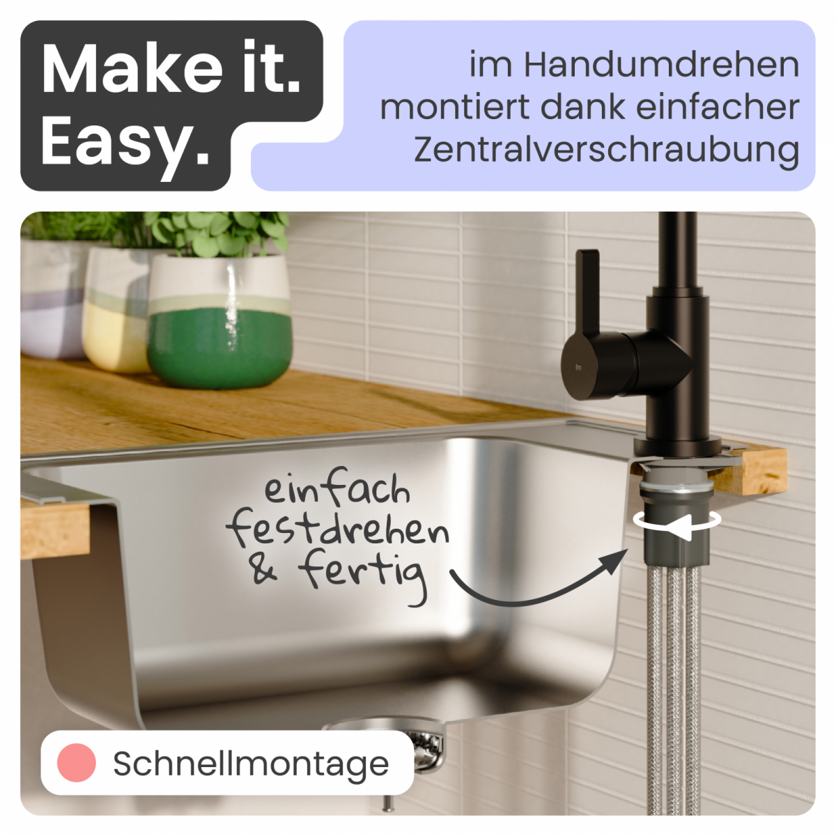 Küchenarmatur Leona | Verbrühschutz & 360° schwenkbar | instmaier