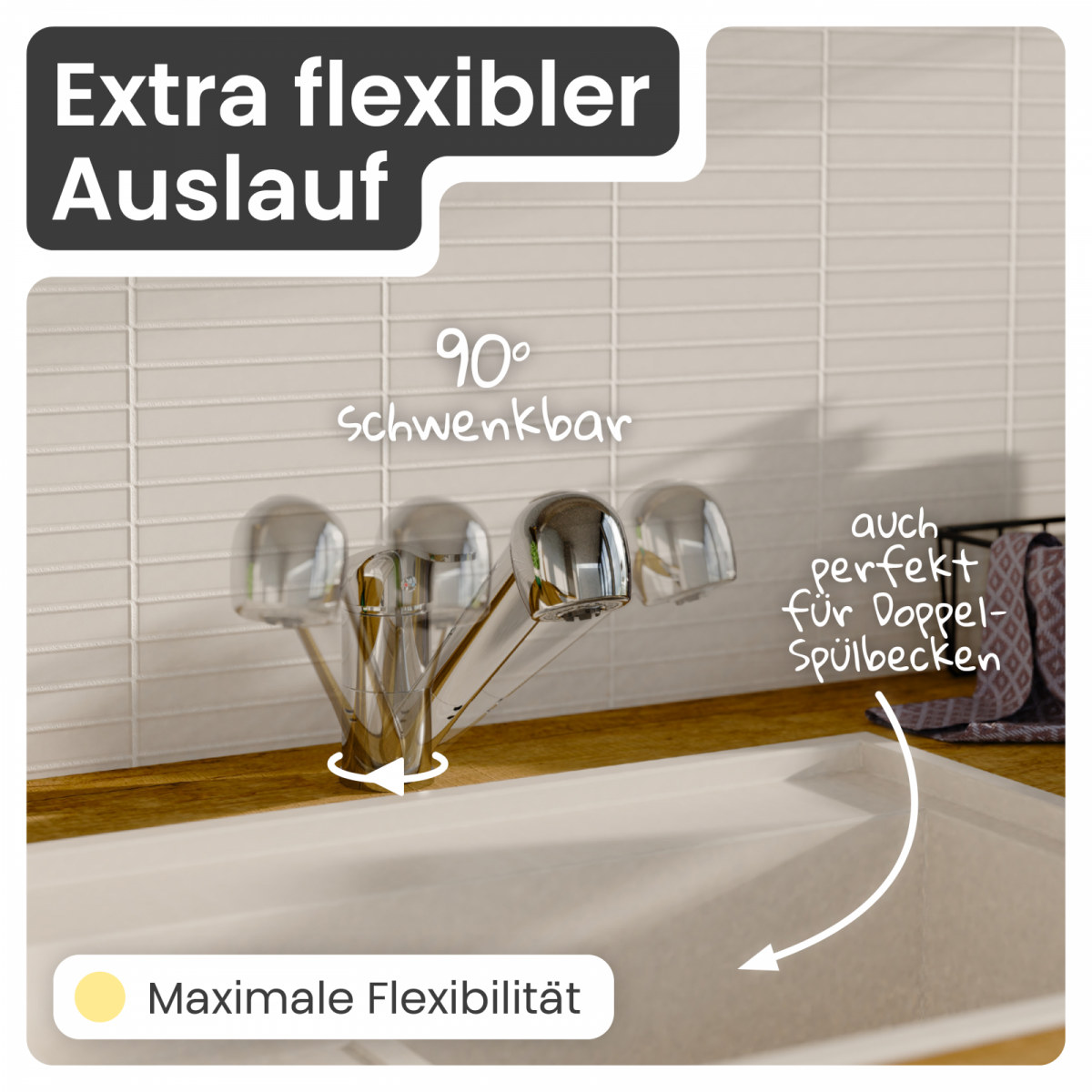 Küchenarmatur Elena | 2 Strahlarten & Ausziehbar | instmaier