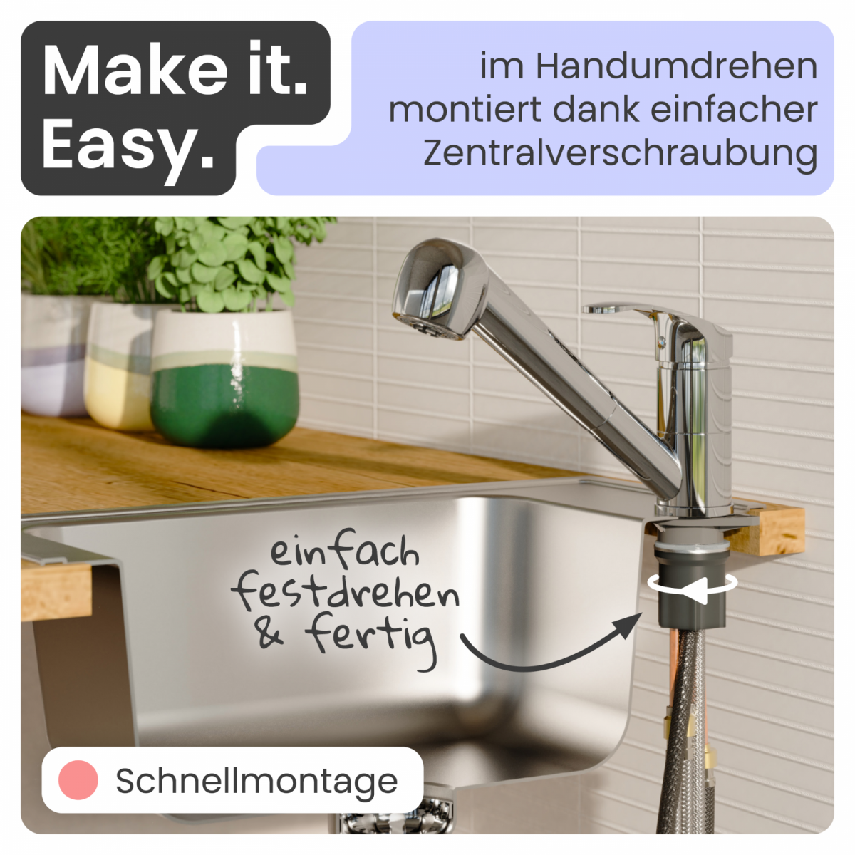 Küchenarmatur Elena | 2 Strahlarten & Ausziehbar | instmaier